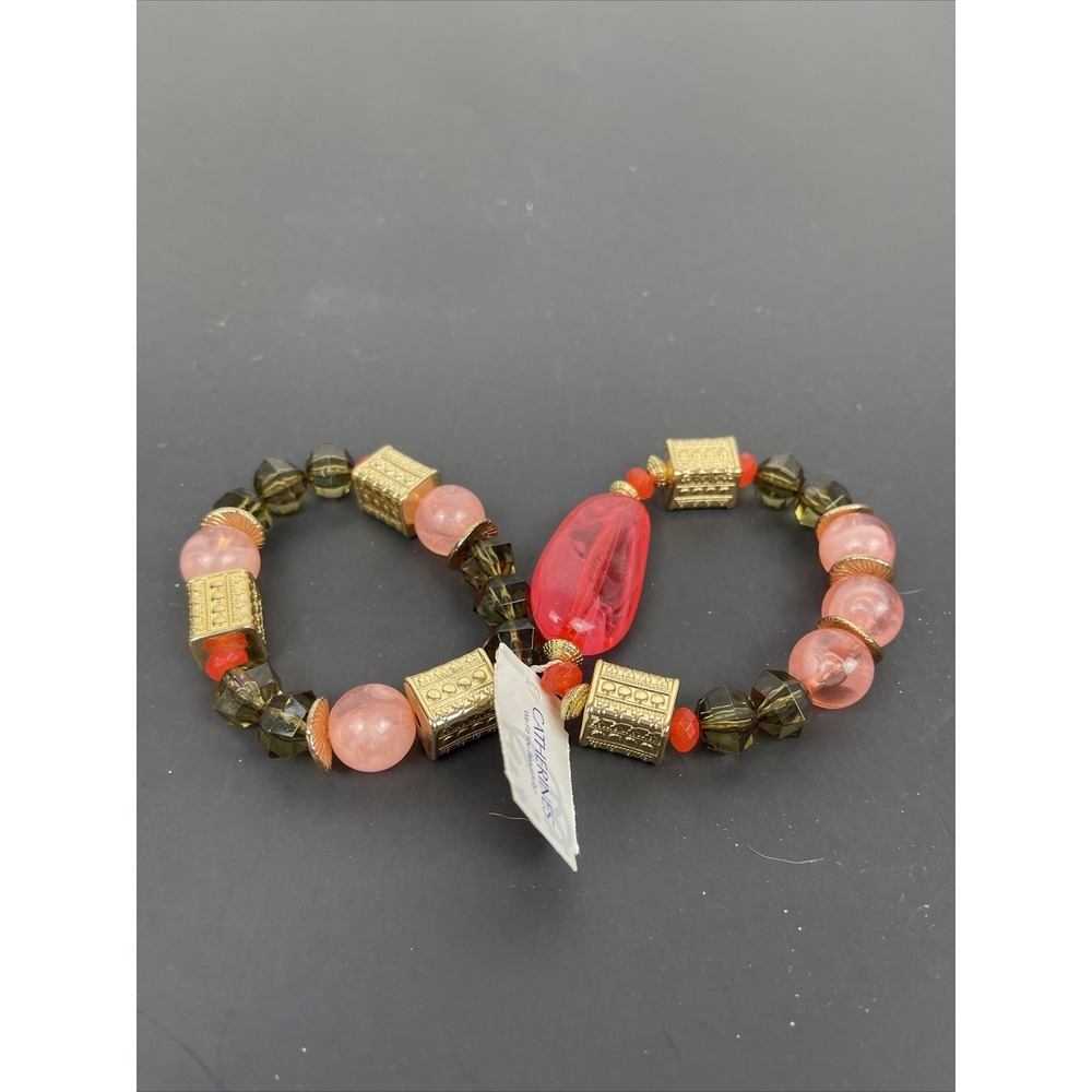 Catherine's Bracelet Large Orange Stone With‎ Smaller Pink And Brown Stones